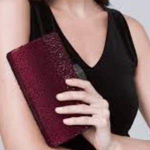 WHITE HOUSE BLACK MARKETA red jeweled clutch